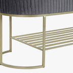 Banqueta Aveludada Cinza VERSAILLES - Gato Preto