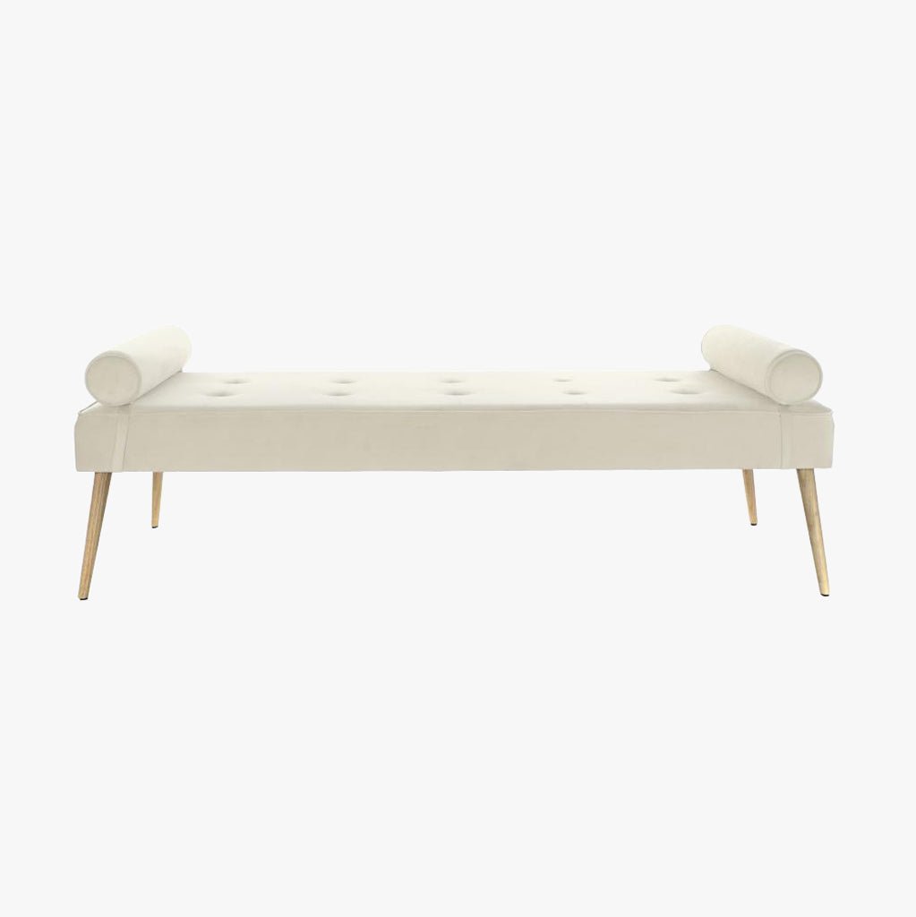 Banqueta Bege com Almofadas Cilíndricas SERENA - Gato Preto