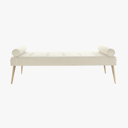 Banqueta Bege com Almofadas Cilíndricas SERENA - Gato Preto