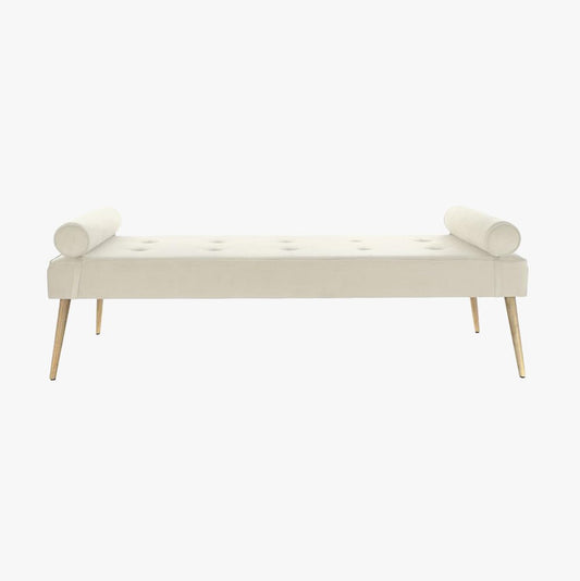 Banqueta Bege com Almofadas Cilíndricas SERENA - Gato Preto