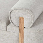 Banqueta Cinza de Tecido e Madeira com Arrumação 120x45x50 SERENA - Gato Preto