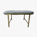 Banqueta Cinza de Veludo e Metal FRIBURGO - Gato Preto
