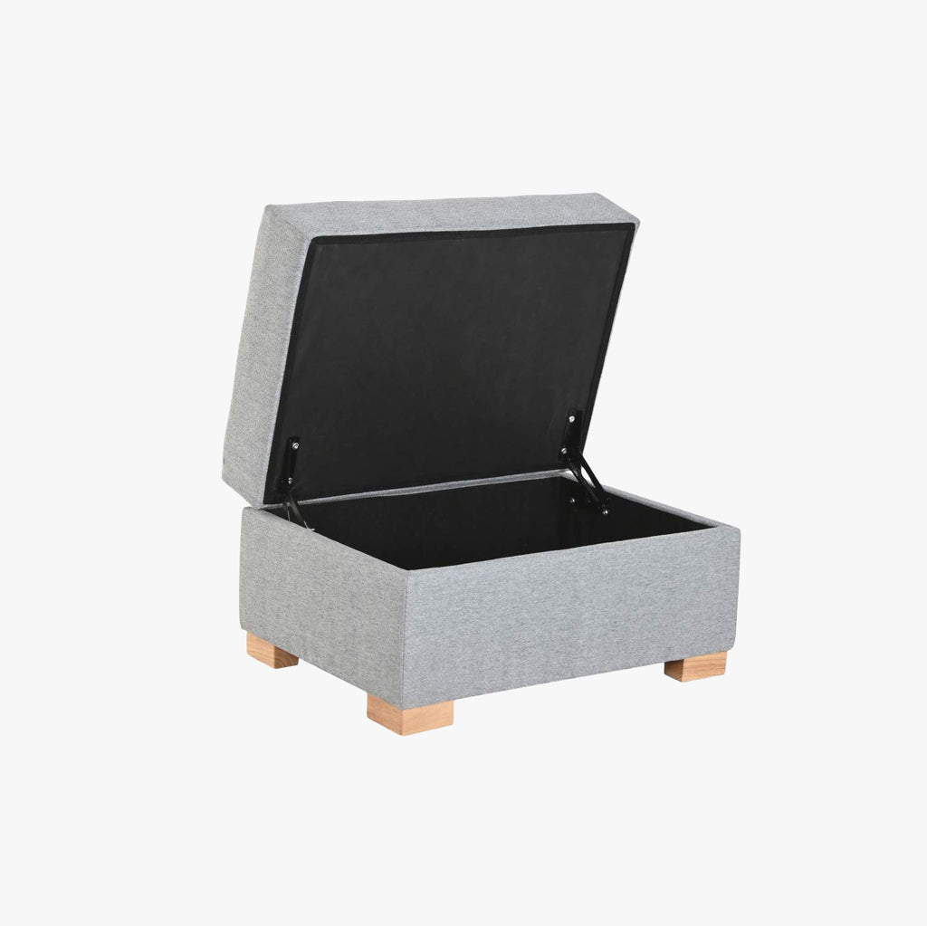 Banqueta com Arrumação Cinza SERENA - Gato Preto