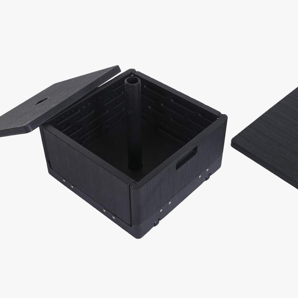 Base de Chapéu de Sol em Plástico com Mesa de Apoio 53x53x30 - Gato Preto