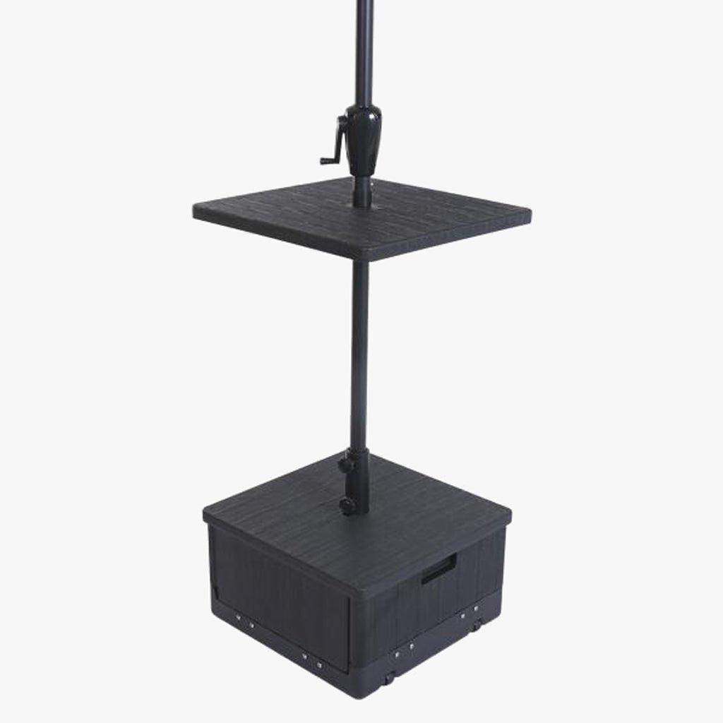 Base de Chapéu de Sol em Plástico com Mesa de Apoio 53x53x30 - Gato Preto