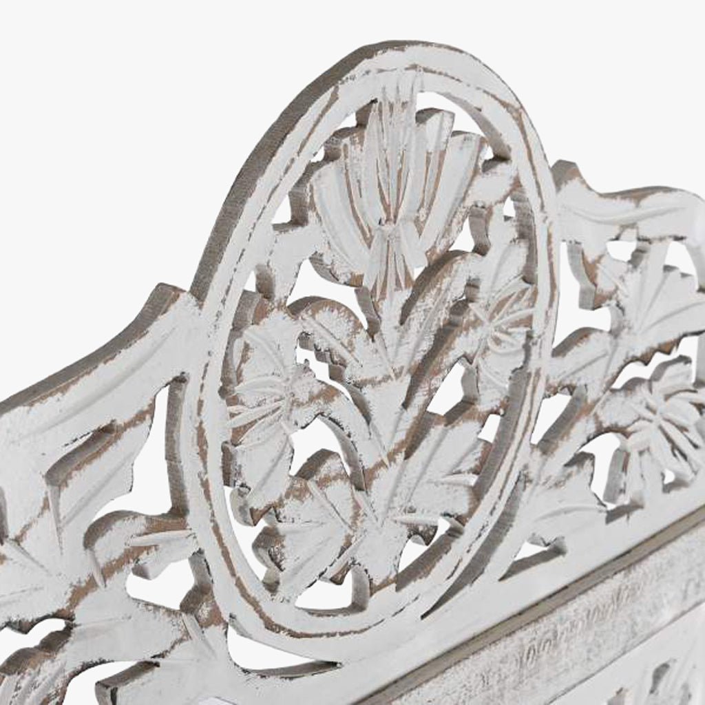 Biombo Branco Madeira Cravada JASMIN - Gato Preto