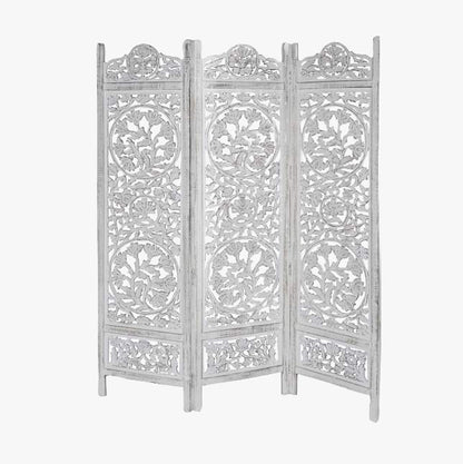 Biombo Branco Madeira Cravada JASMIN - Gato Preto