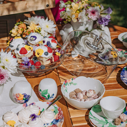 Boleira com Pé e Campânula Transparente STRIPES - Gato Preto