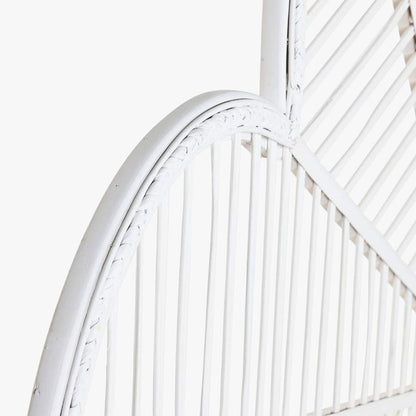 Cabeceira Cama Branca Rattan Flor 190x2,5x81 SERENA - Gato Preto