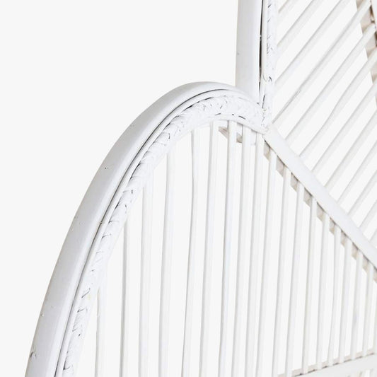 Cabeceira Cama Branca Rattan Flor 190x2,5x81 SERENA - Gato Preto