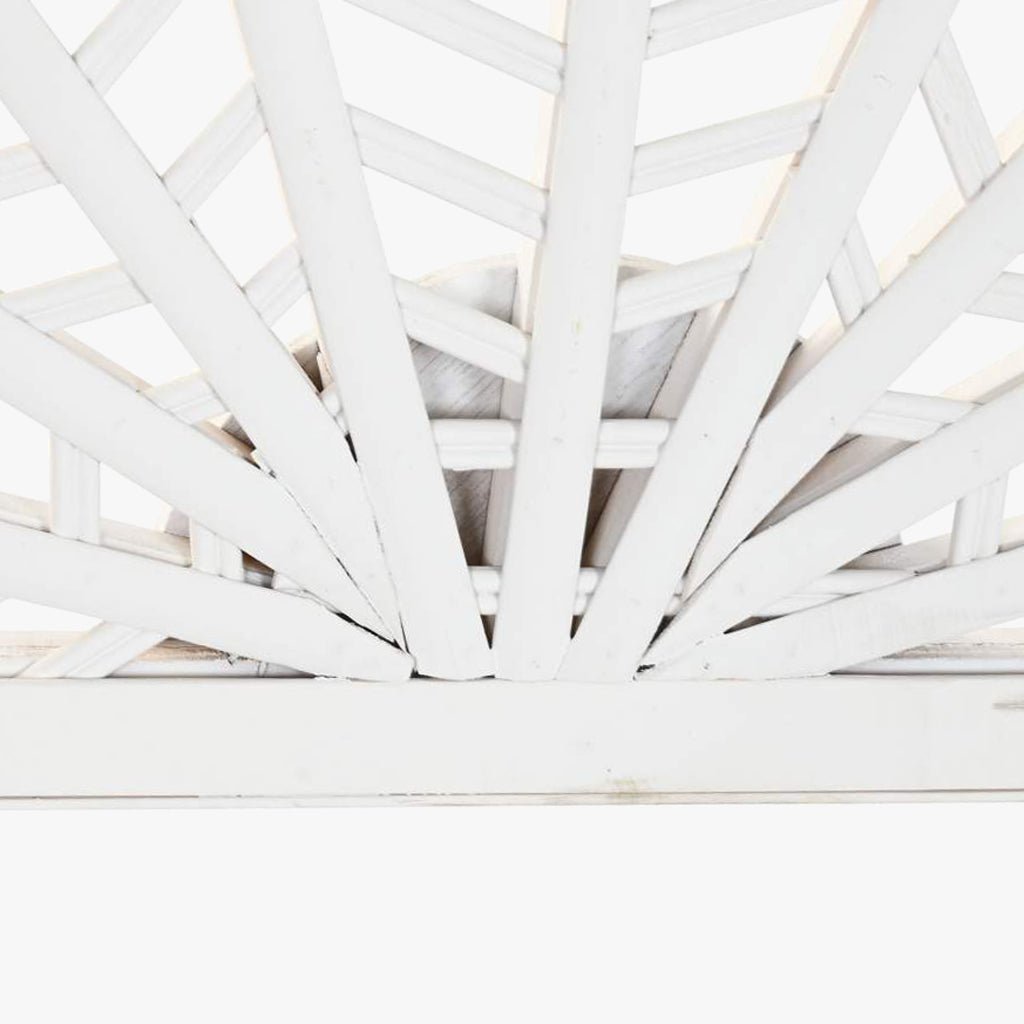 Cabeceira Cama Branca Rattan Flor 190x2,5x81 SERENA - Gato Preto