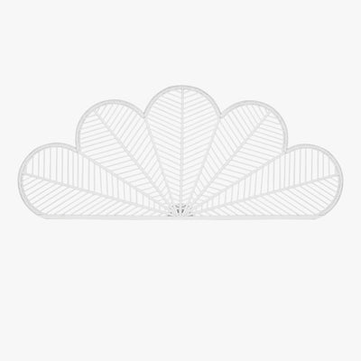 Cabeceira Cama Branca Rattan Flor 190x2,5x81 SERENA - Gato Preto