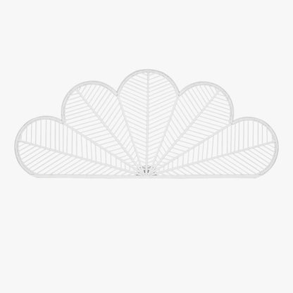 Cabeceira Cama Branca Rattan Flor 190x2,5x81 SERENA - Gato Preto