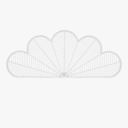 Cabeceira Cama Branca Rattan Flor 190x2,5x81 SERENA - Gato Preto