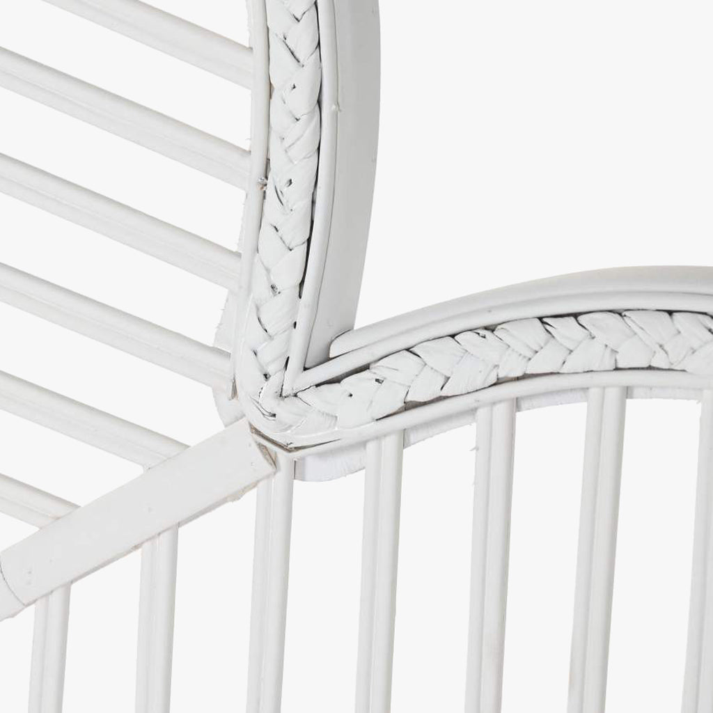 Cabeceira Cama Branca Rattan Flor 190x2,5x81 SERENA - Gato Preto