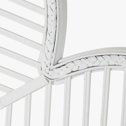 Cabeceira Cama Branca Rattan Flor 190x2,5x81 SERENA - Gato Preto