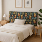 Cabeceira Cama Estofada com Padrão Floral Azul 160x10x60 SERENA - Gato Preto