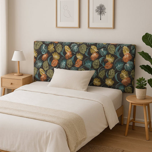 Cabeceira Cama Estofada com Padrão Floral Azul 160x10x60 SERENA - Gato Preto