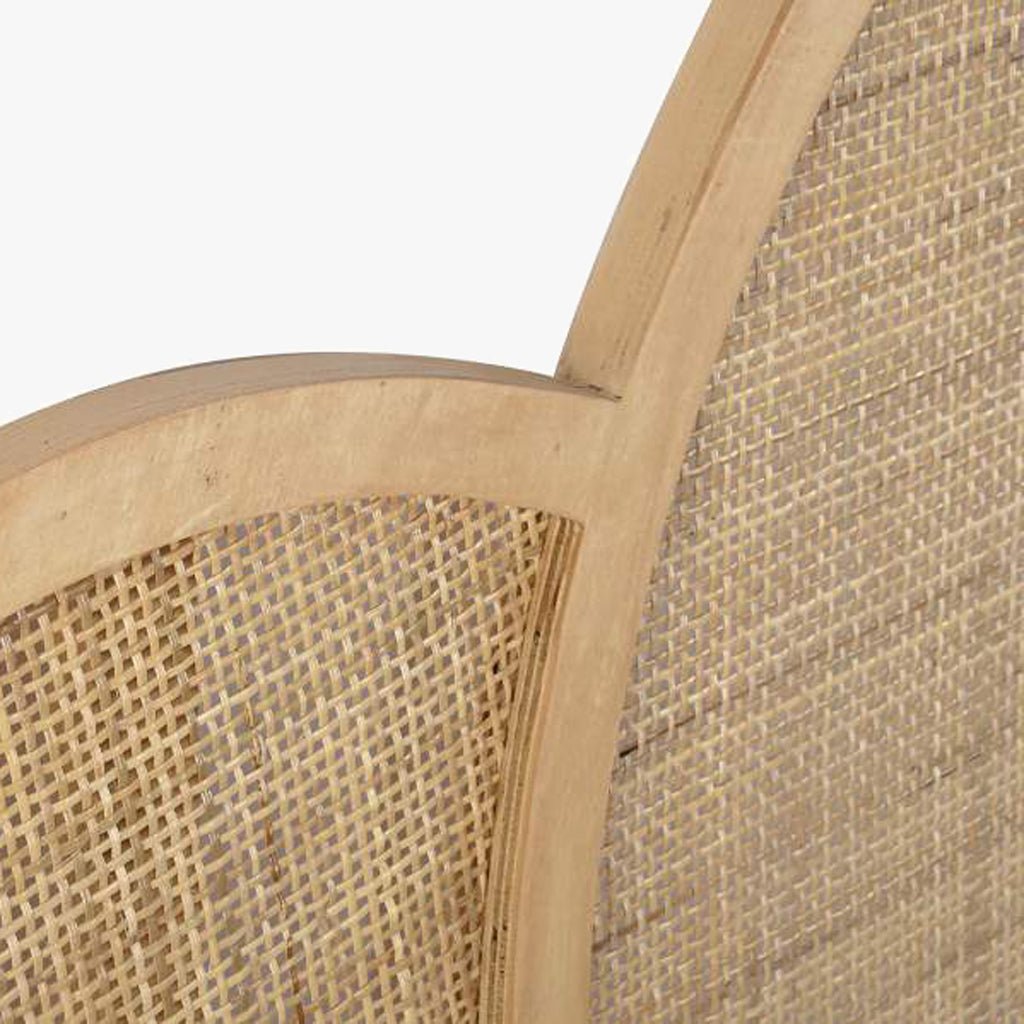 Cabeceira Cama Madeira e Rattan 160x3x130 SERENA - Gato Preto