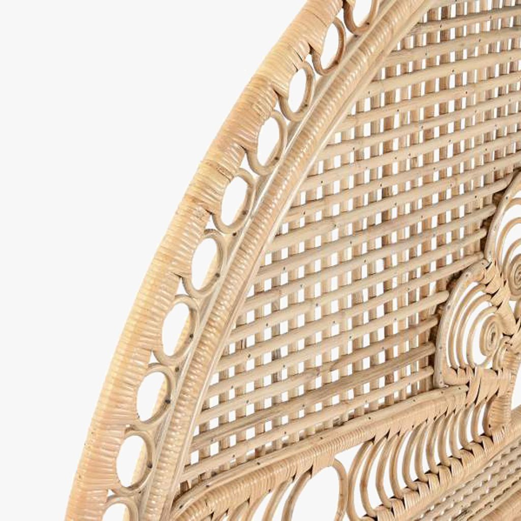 Cabeceira Cama Ornamentada Rattan 175x3x130 SERENA - Gato Preto