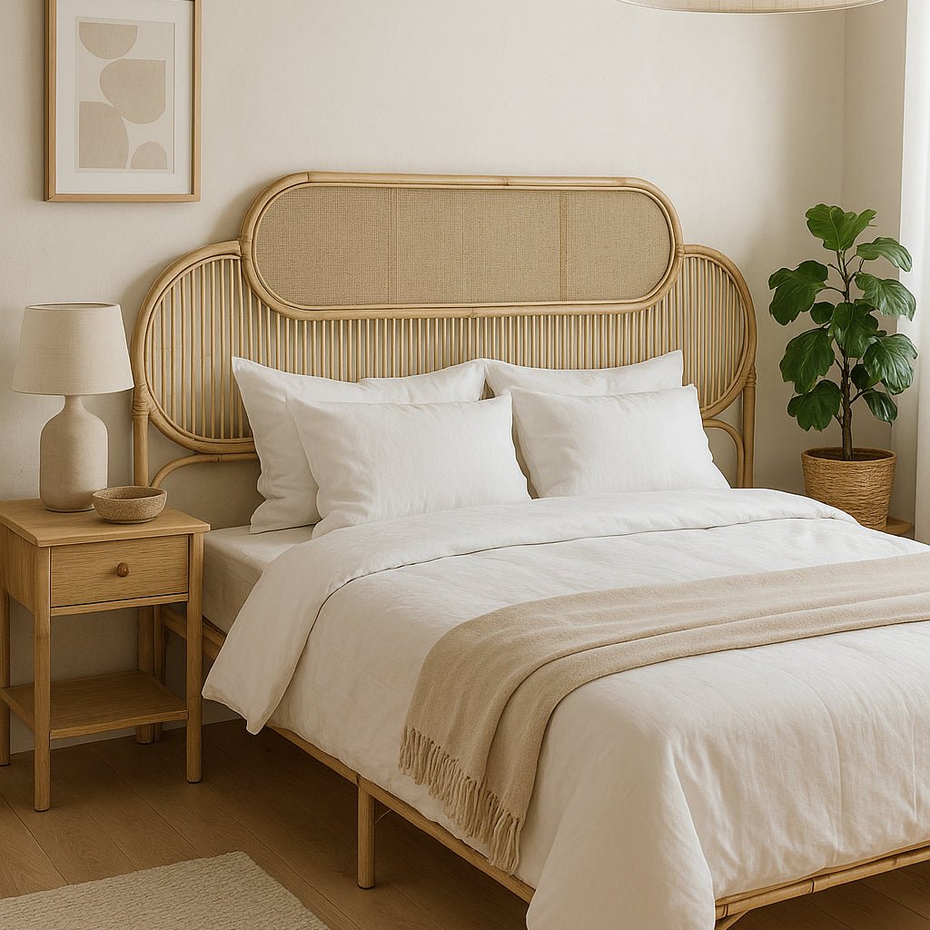 Cabeceira Cama Rattan 180x4x128 SERENA - Gato Preto