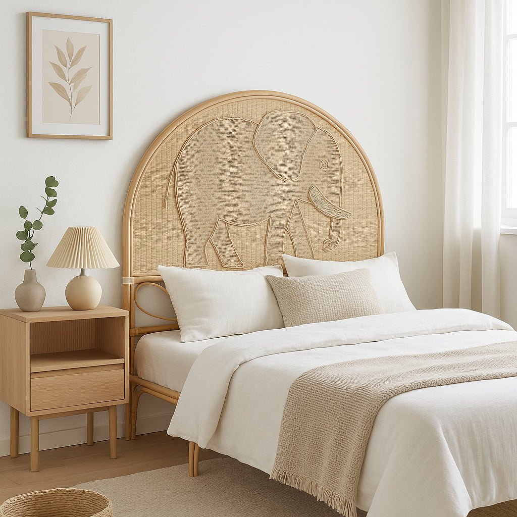 Cabeceira Cama Rattan Elefante 153x4x149 SERENA - Gato Preto