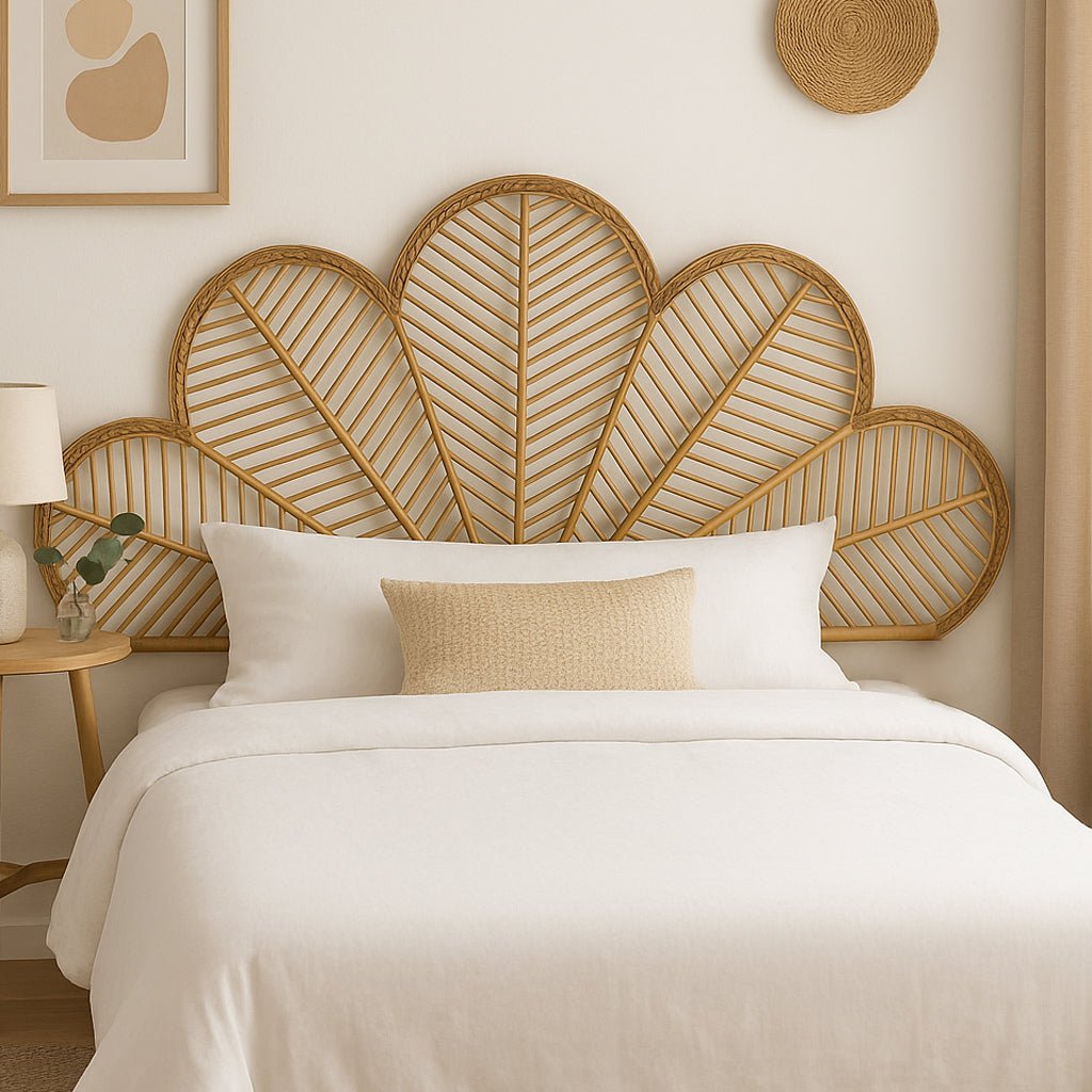 Cabeceira Cama Rattan Flor 190x2,5x81 SERENA - Gato Preto