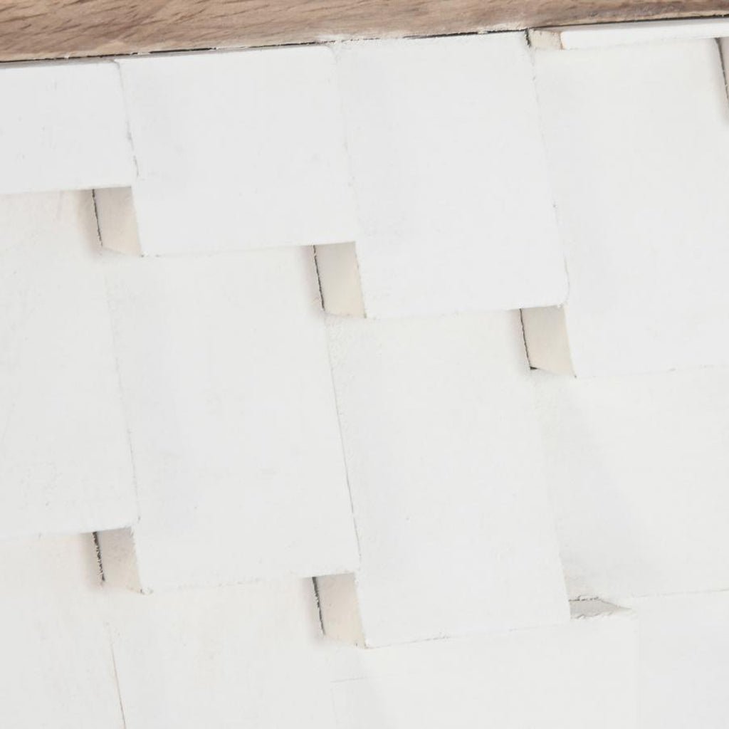 Cabeceira Cama Retangular Madeira Detalhe em Branco 180x5x90 SERENA - Gato Preto