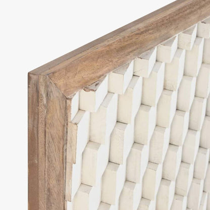 Cabeceira Cama Retangular Madeira Detalhe em Branco 180x5x90 SERENA - Gato Preto