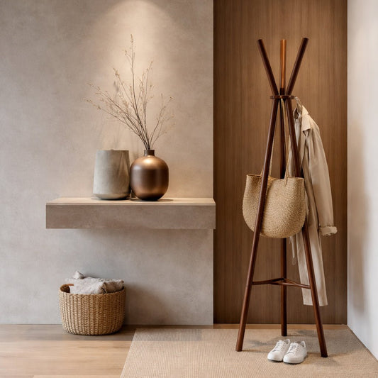 Cabide de Pé em Madeira 49x49x182 CAUTO - Gato Preto