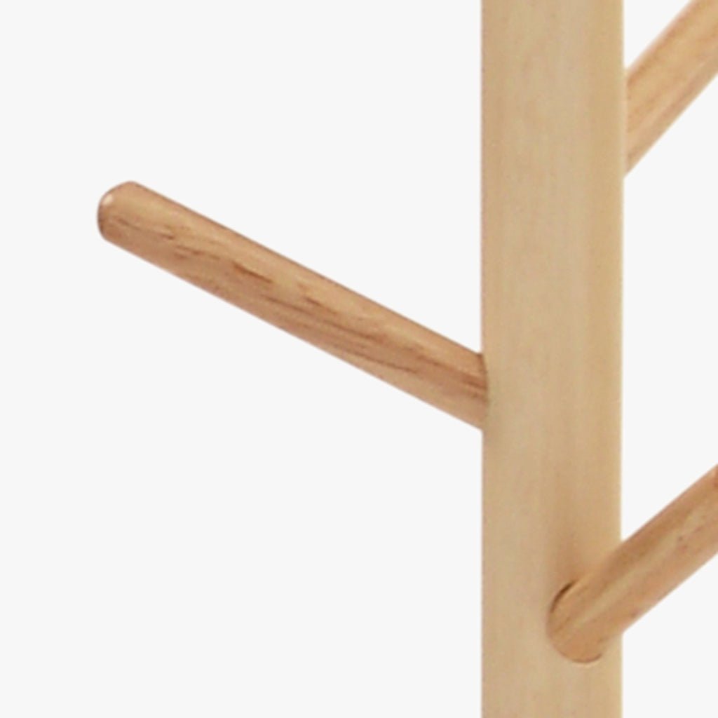 Cabide Pé Branco com Madeira Natural 28x174 OLIMPO - Gato Preto