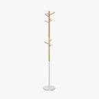 Cabide Pé Branco com Madeira Natural 28x174 OLIMPO - Gato Preto