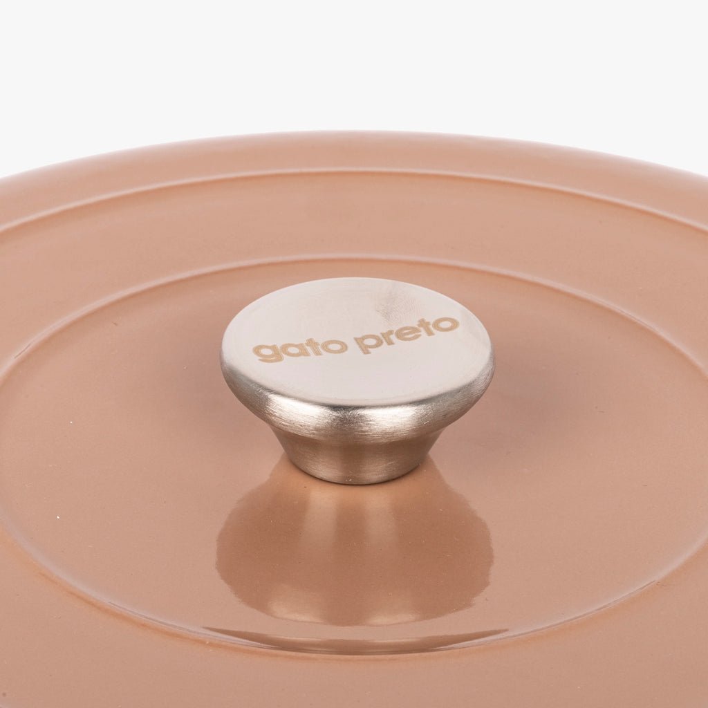 Caçarola Paella de ferro fundido Bege D30 CHEF - Gato Preto