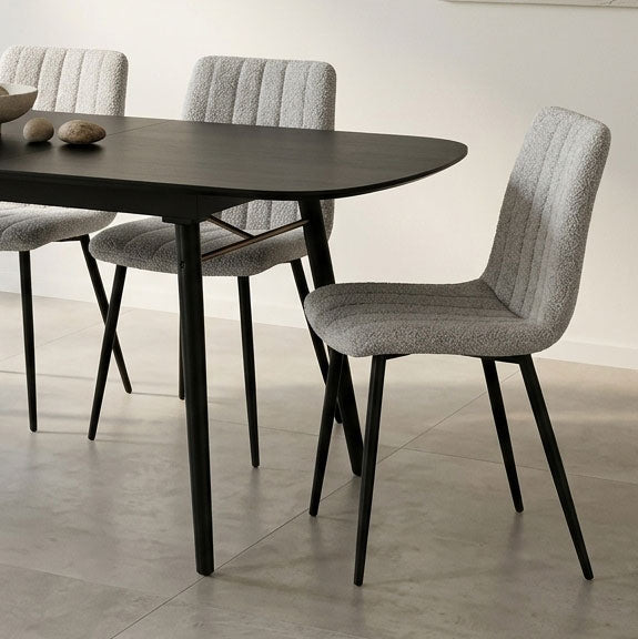 Cadeira Branco Castanho com Pés em Metal Preto RIBE - Gato Preto