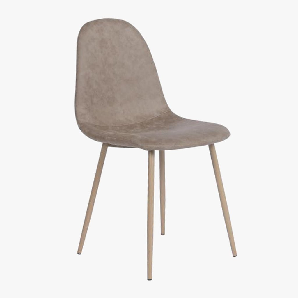 Cadeira com Revestimento Sintético Castanho Claro e Pés Efeito Madeira 44X51X90 EAMES - Gato Preto