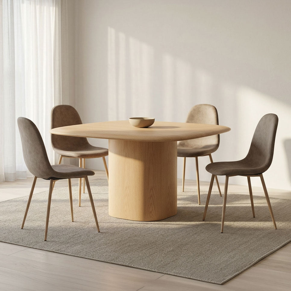 Cadeira com Revestimento Sintético Castanho Claro e Pés Efeito Madeira 44X51X90 EAMES - Gato Preto