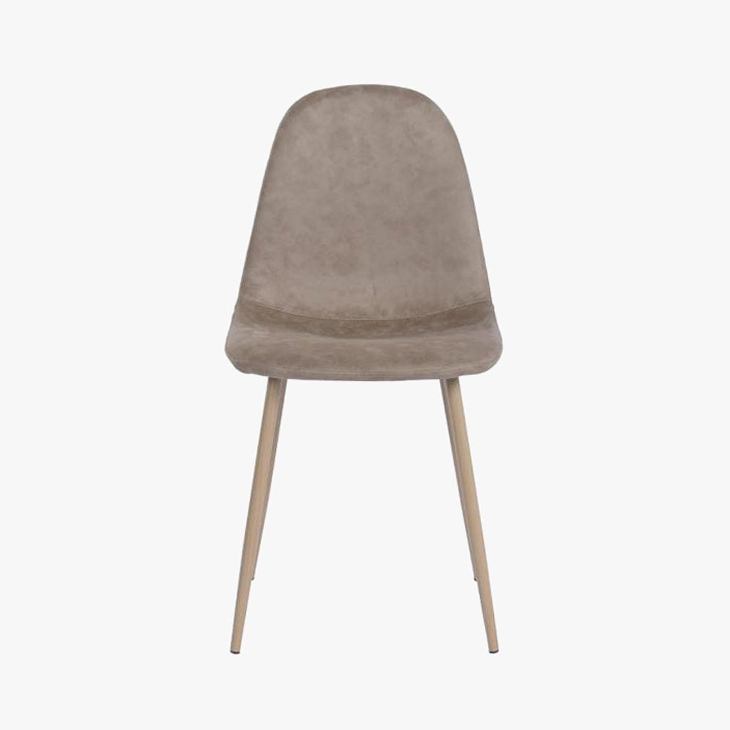 Cadeira com Revestimento Sintético Castanho Claro e Pés Efeito Madeira 44X51X90 EAMES - Gato Preto