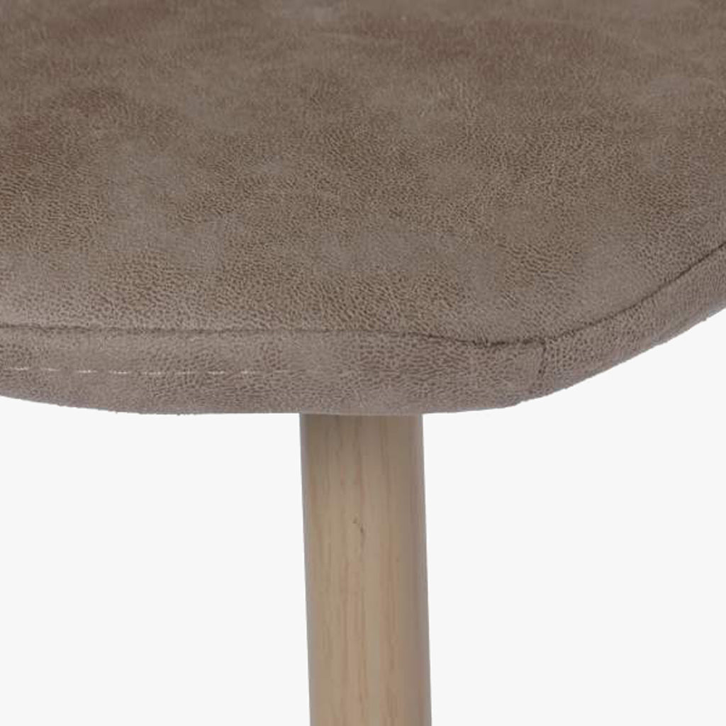 Cadeira com Revestimento Sintético Castanho Claro e Pés Efeito Madeira 44X51X90 EAMES - Gato Preto