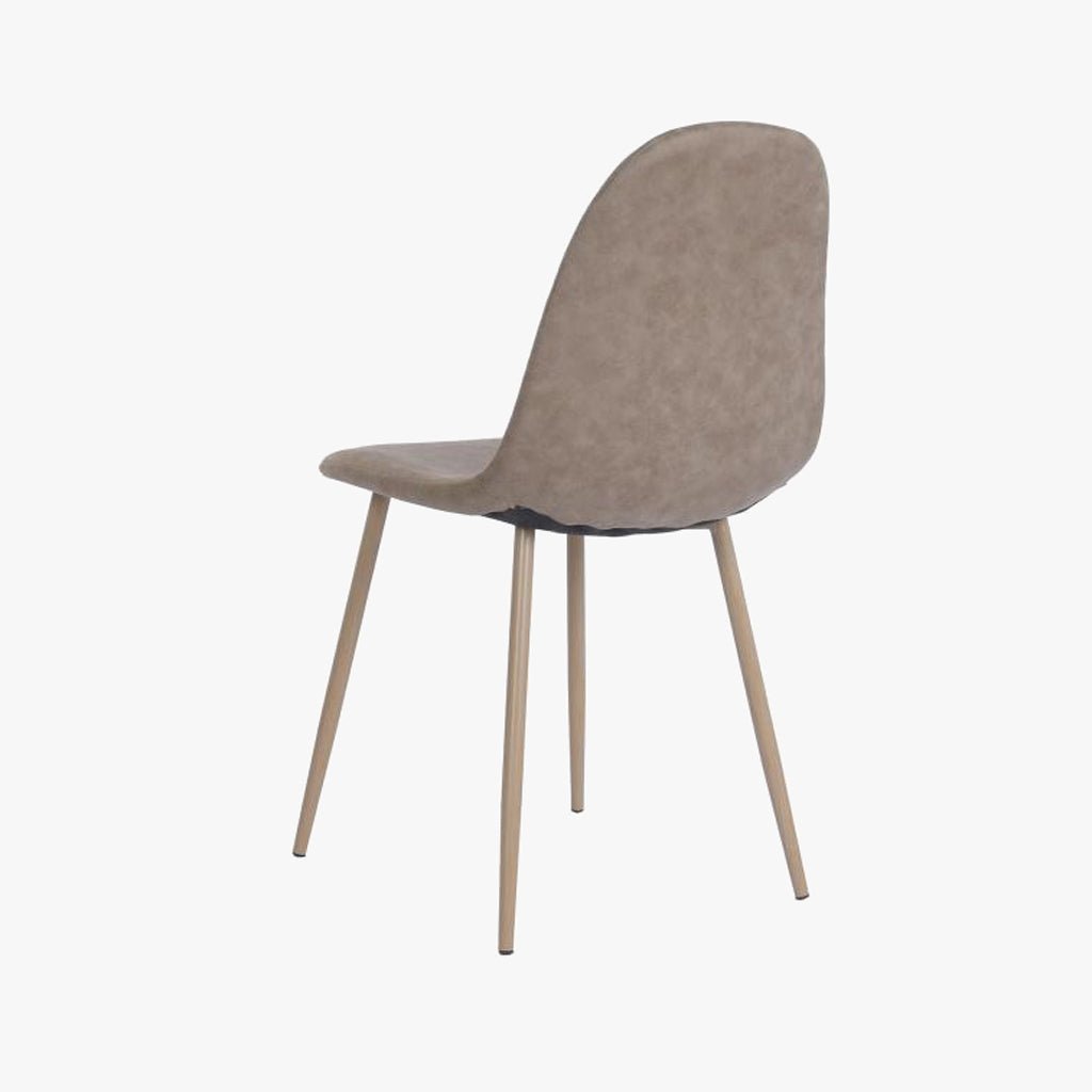 Cadeira com Revestimento Sintético Castanho Claro e Pés Efeito Madeira 44X51X90 EAMES - Gato Preto