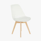 Cadeira Com Revestimento Tecido Branco e Pés em Faia 48X56X83 EAMES - Gato Preto