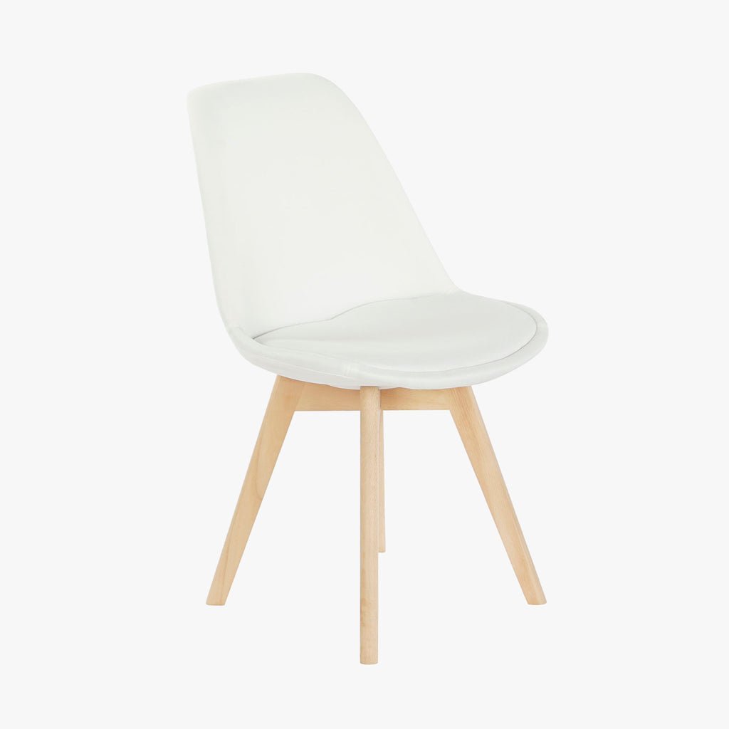Cadeira Com Revestimento Tecido Branco e Pés em Faia 48X56X83 EAMES - Gato Preto