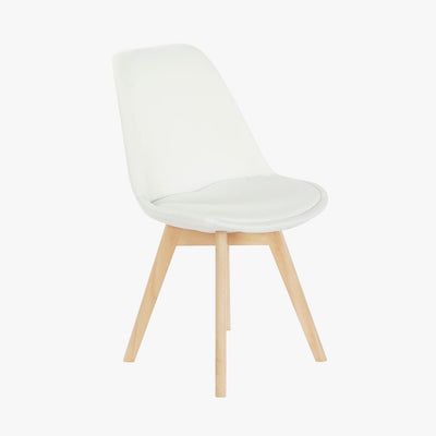 Cadeira Com Revestimento Tecido Branco e Pés em Faia 48X56X83 EAMES - Gato Preto