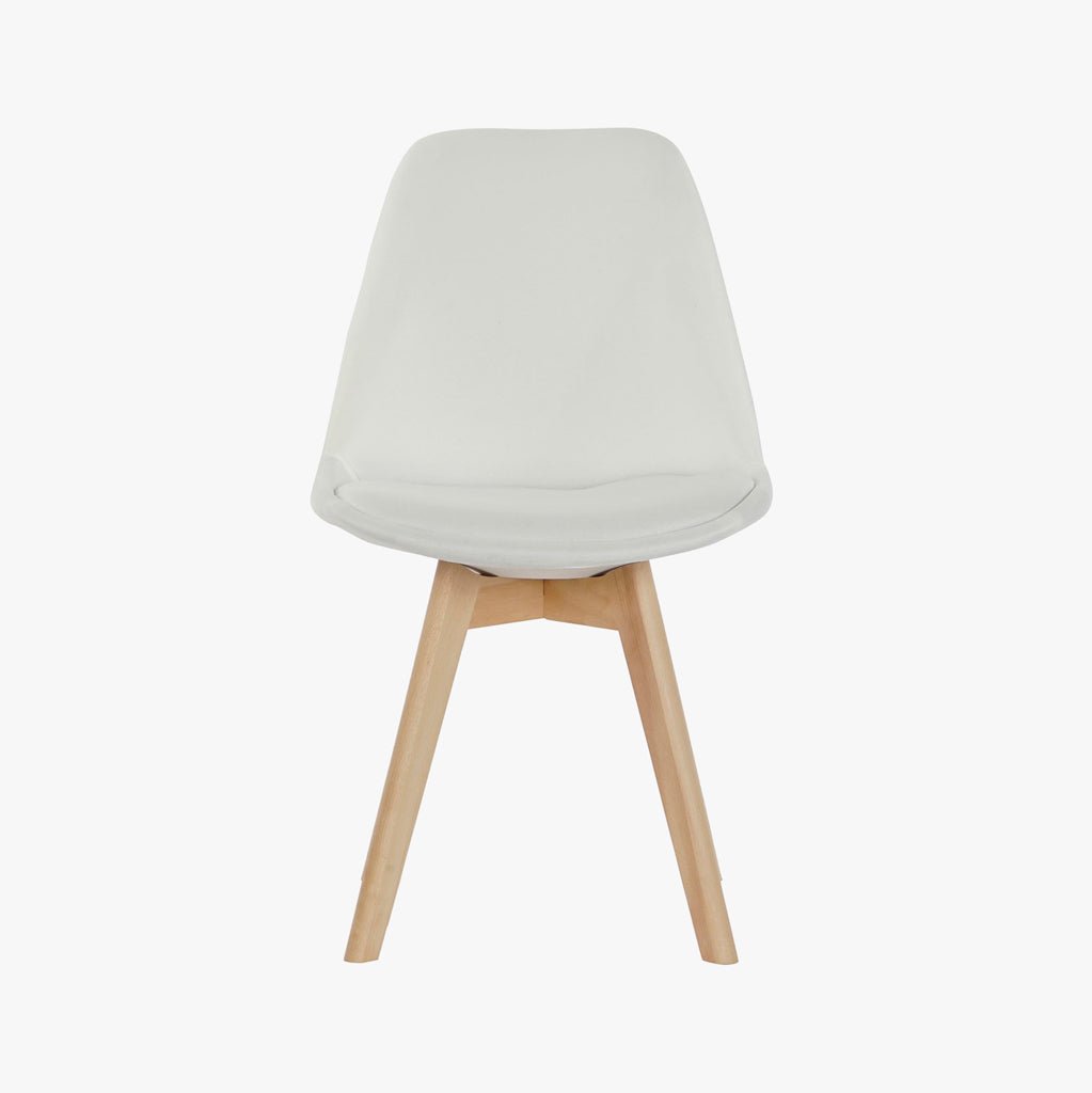Cadeira Com Revestimento Tecido Branco e Pés em Faia 48X56X83 EAMES - Gato Preto
