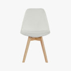 Cadeira Com Revestimento Tecido Branco e Pés em Faia 48X56X83 EAMES - Gato Preto