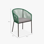Cadeira corda verde 56x50x80cm TULUM - Gato Preto