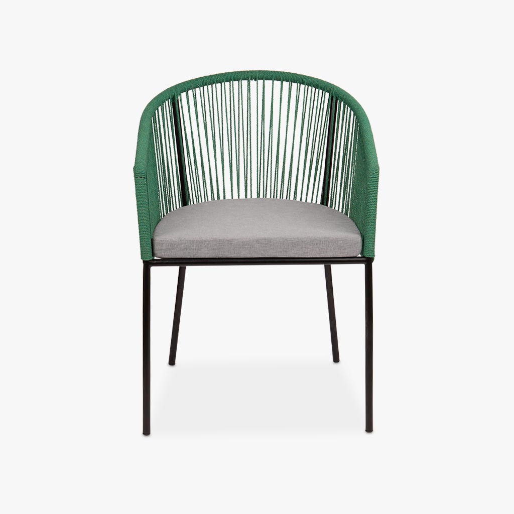 Cadeira corda verde 56x50x80cm TULUM - Gato Preto