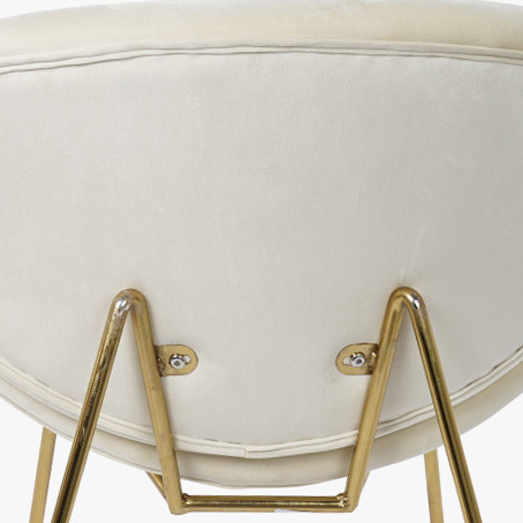Cadeira Curva Bege | Veludo & Pés Dourados | Velisse - Gato Preto