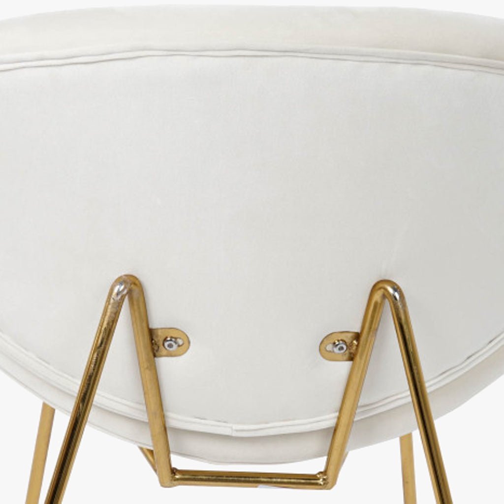 Cadeira Curva Branca | Veludo & Pés Dourados | Velisse - Gato Preto