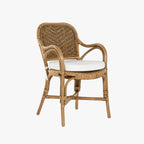 Cadeira de Bambu e Rattan Castanha 55x62x86 - Gato Preto