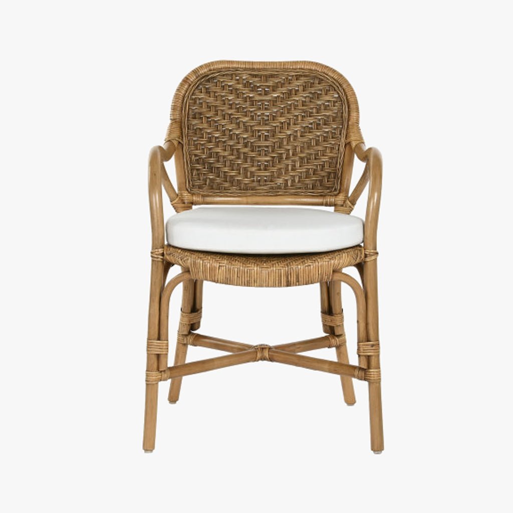 Cadeira de Bambu e Rattan Castanha 55x62x86 - Gato Preto
